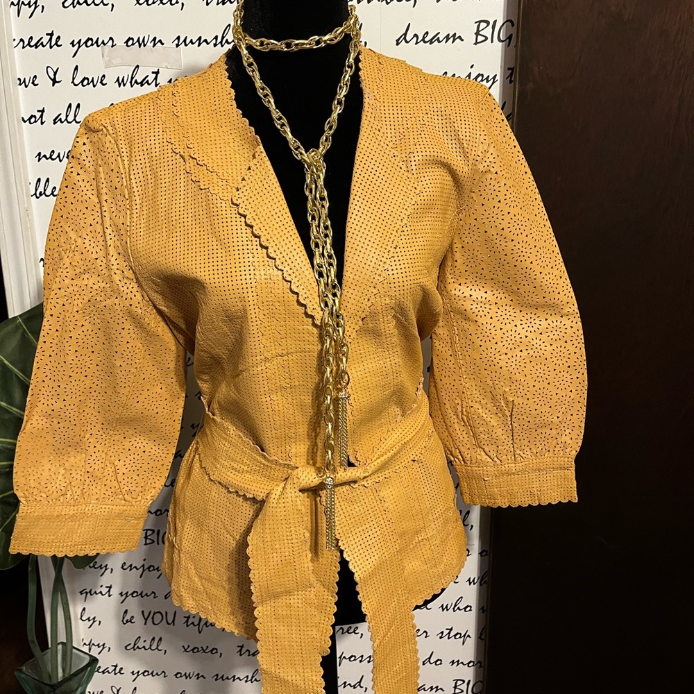 Leather Jacket - Yellow